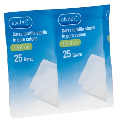 GARZA ALVITA IDROF 10X10CM 25P